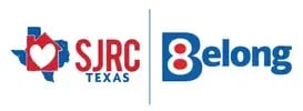 The SJRC Texas | Belong professional logo to represent their charter membership status with the National Center for Community-Based Child Welfare. 